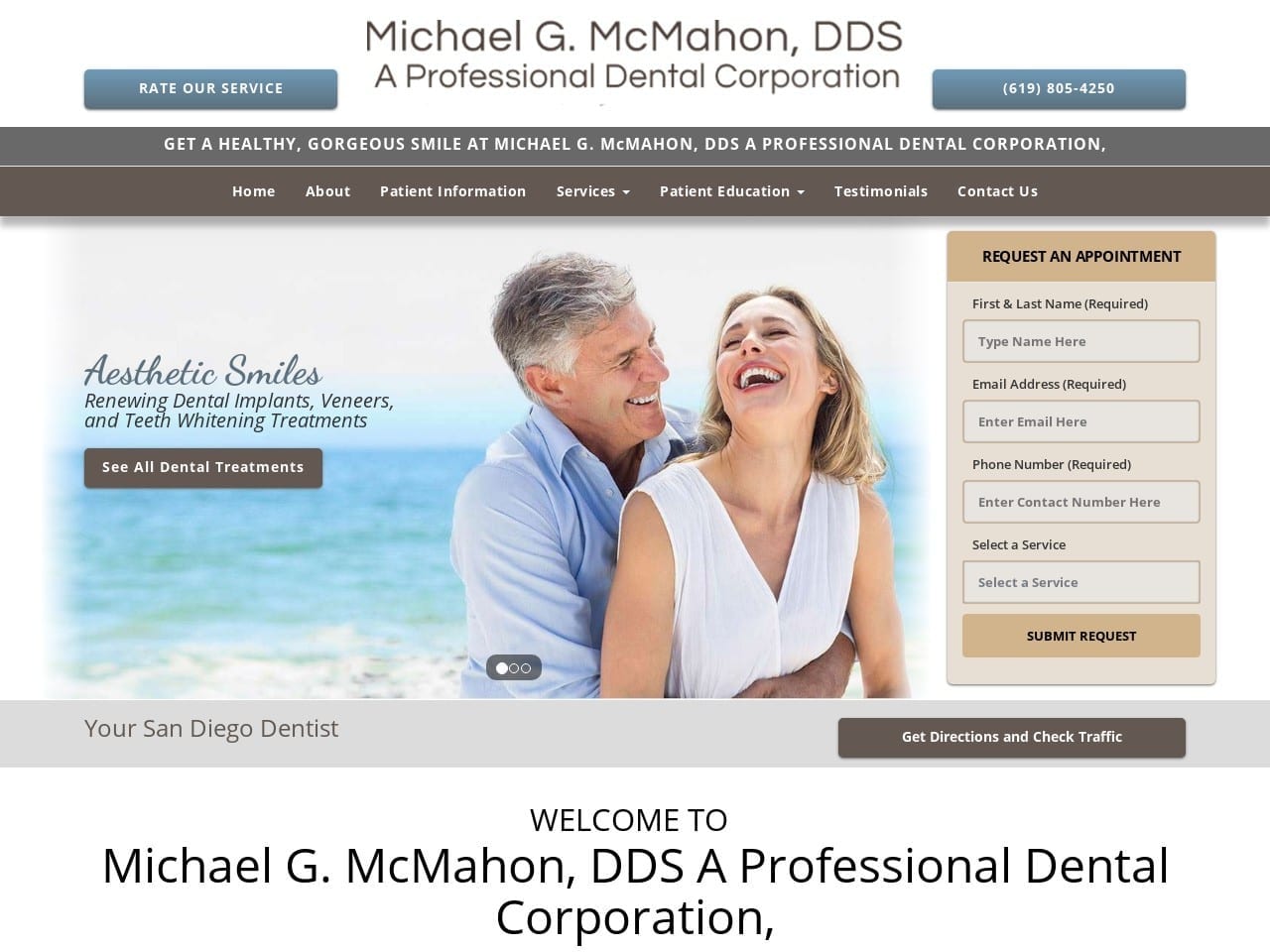 Michael G. McMahon DDS Website Screenshot from mgmdds.com