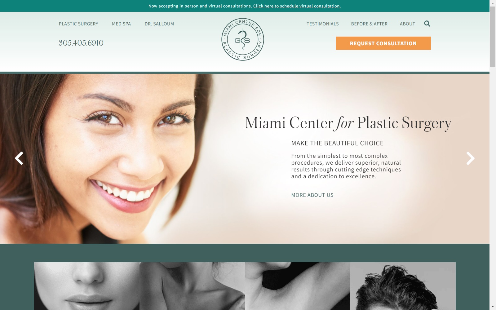 miamicenterforplasticsurgery.com screenshot