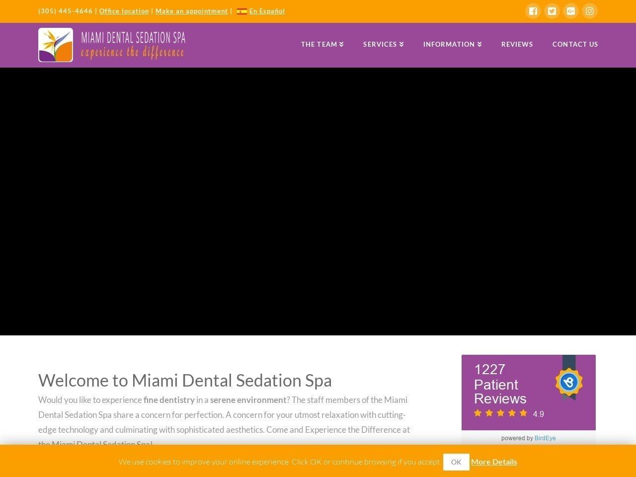 Miami Dental Sedation Spa Website Screenshot from miamidentalsedationspa.com