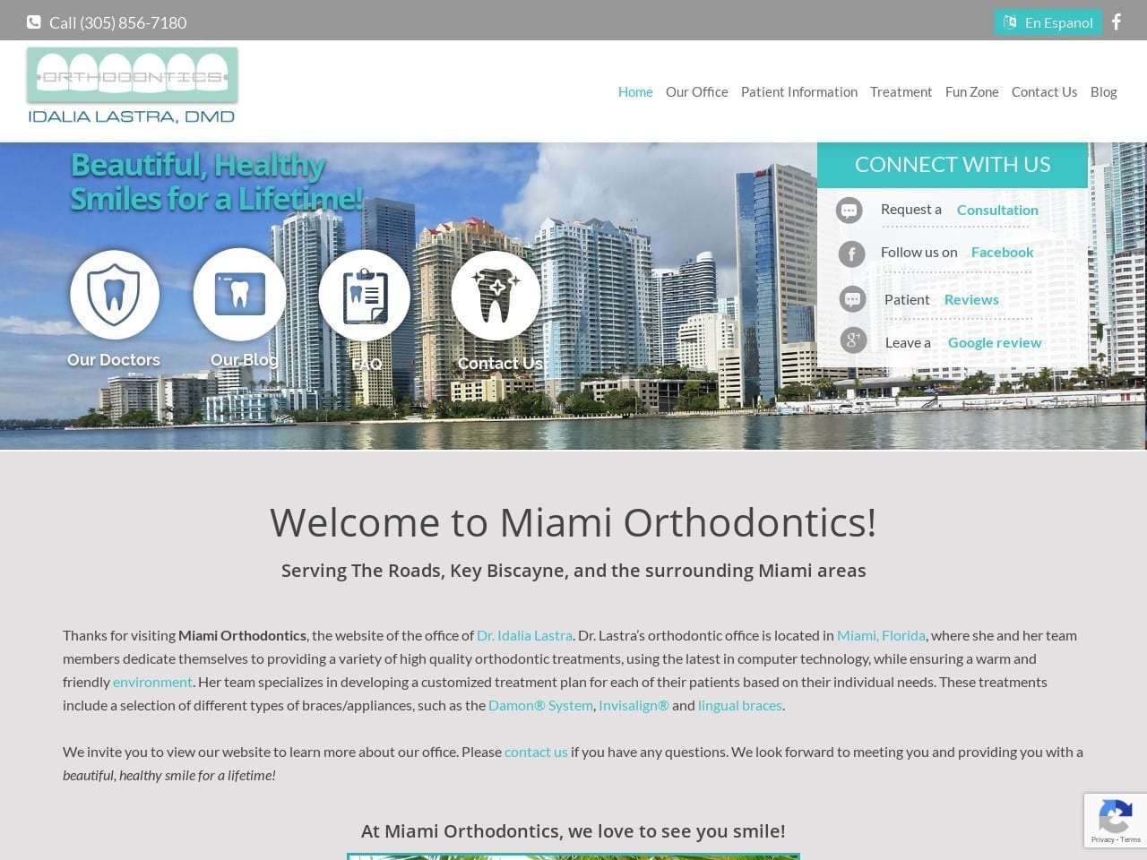 Dr. Idalia Lastra DMD Website Screenshot from miamiorthodontics.com