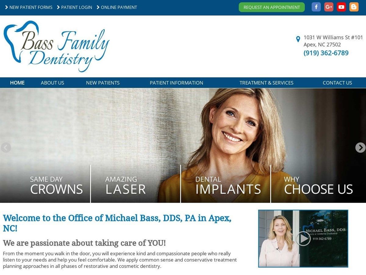 Michael E. Bass DDS PA Website Screenshot from michaelbassdds.com