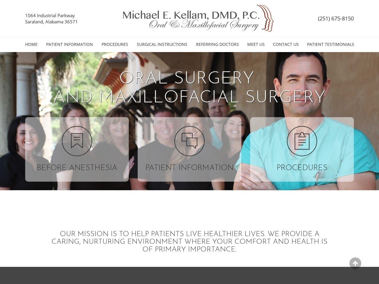 Dr. Michael E. Kellam DMD Website Screenshot from michaelekellamdmd.com