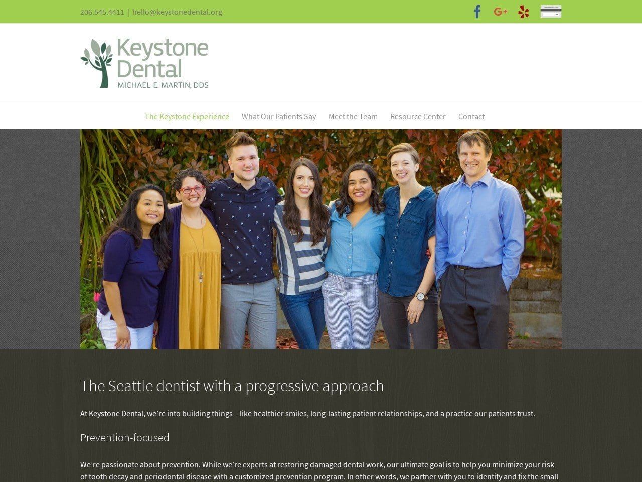 Keystone Dental Website Screenshot from michaelmartindds.com