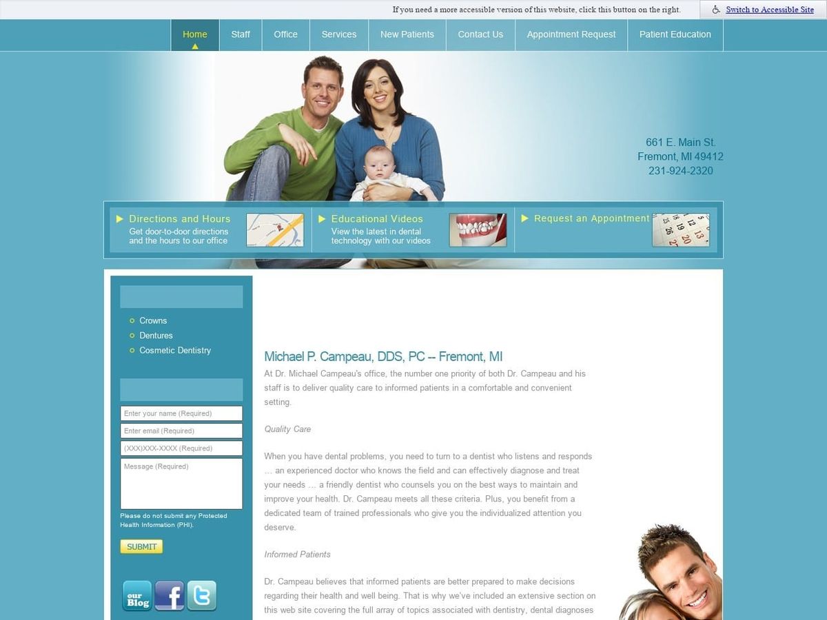 Michael P. Campeau DDS PC Website Screenshot from michaelpcampeaudds.com