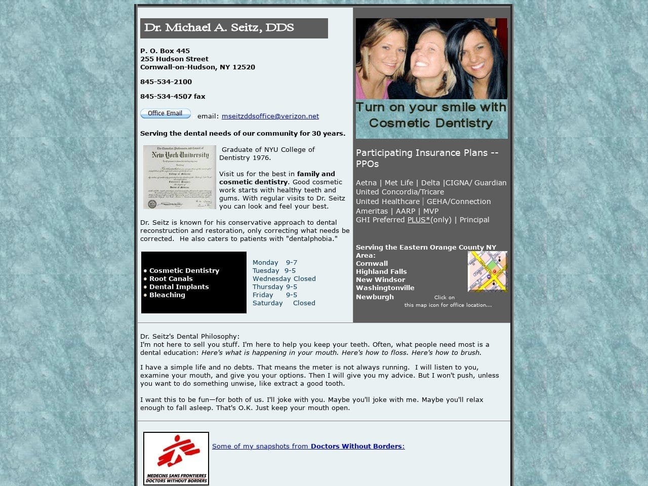 Michael A. Seitz DDS Website Screenshot from michaelseitzdds.com