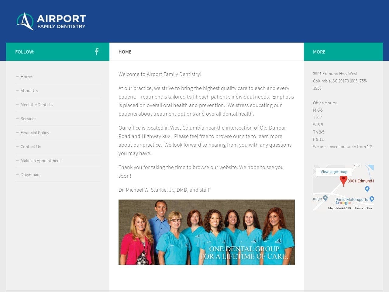Airport Family Dentist Website Screenshot from michaelsturkie.com