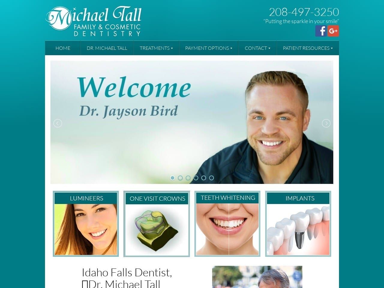 Michael Tall Family & Cosmetic Dentistry Website Screenshot from michaeltalldentistry.com
