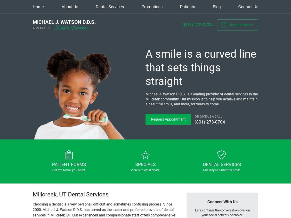 Watson Michael DDS Website Screenshot from michaelwatsondds.com