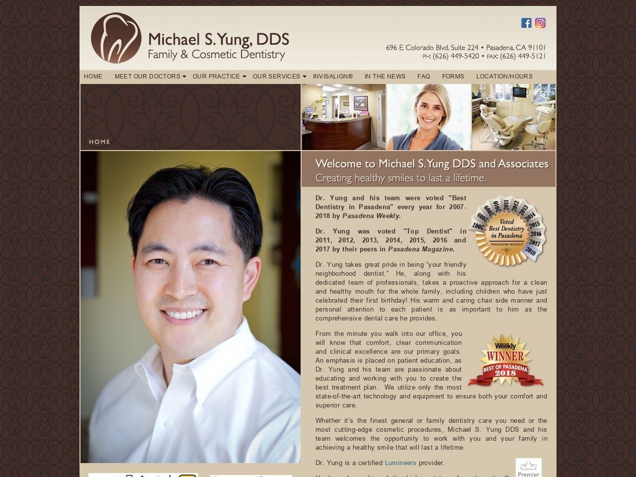 Dr. Michael S. Yung DDS Website Screenshot from michaelyungdds.com
