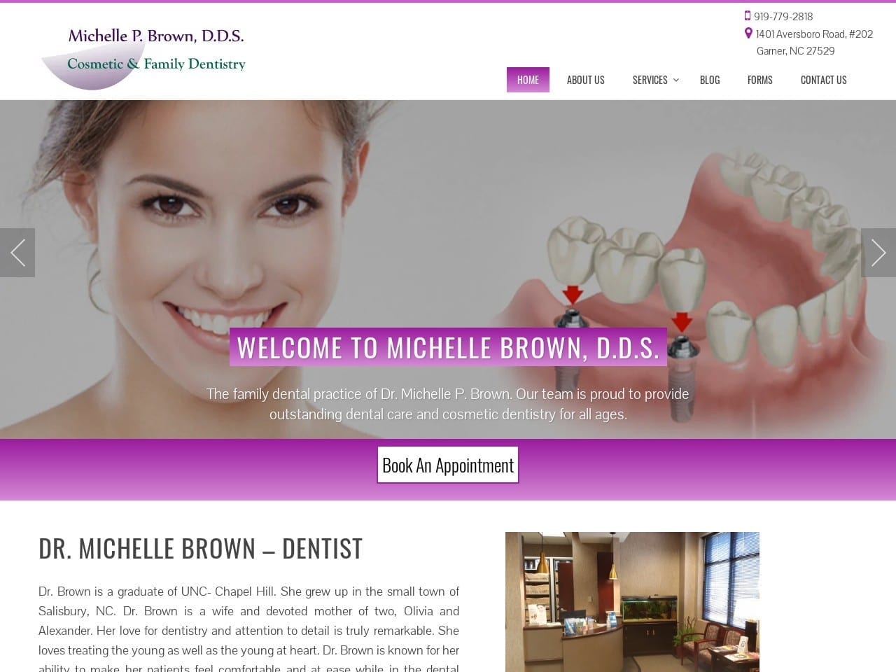 Michelle P. Brown D.D.S. P.A. Website Screenshot from michellebrowndds.com