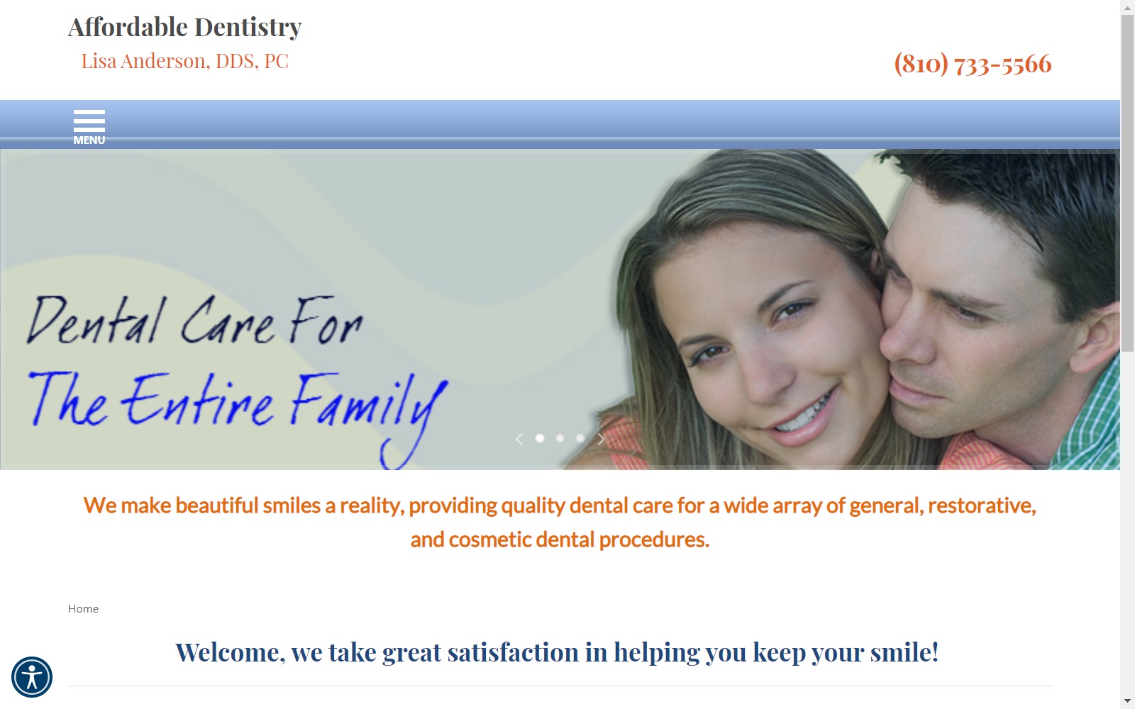 michiganaffordabledentistry.com screenshot