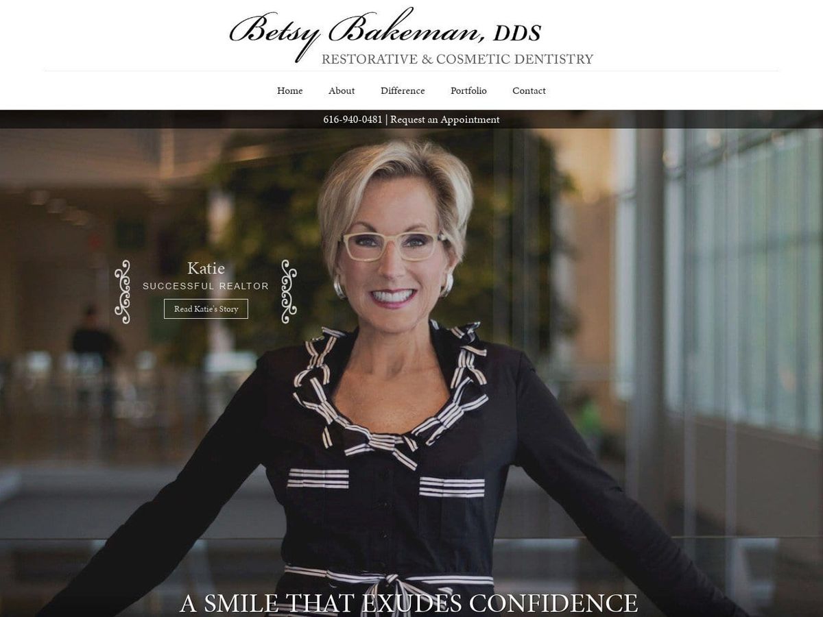 Elizabeth M Bakeman DDS Website Screenshot from micosmeticdentist.com