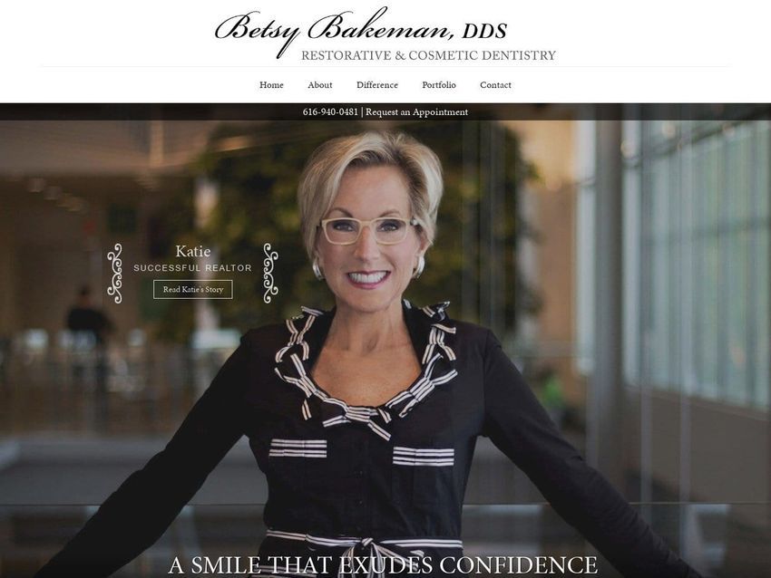 Elizabeth M Bakeman DDS Website Screenshot from micosmeticdentist.com