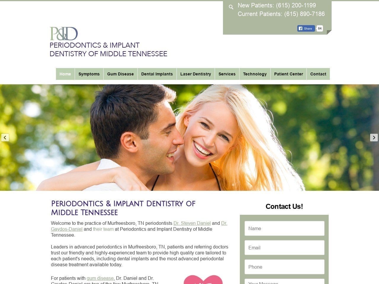 Periodontics & Implant Dentistry Of Middle Tenness Website Screenshot from middletennesseeperio.com