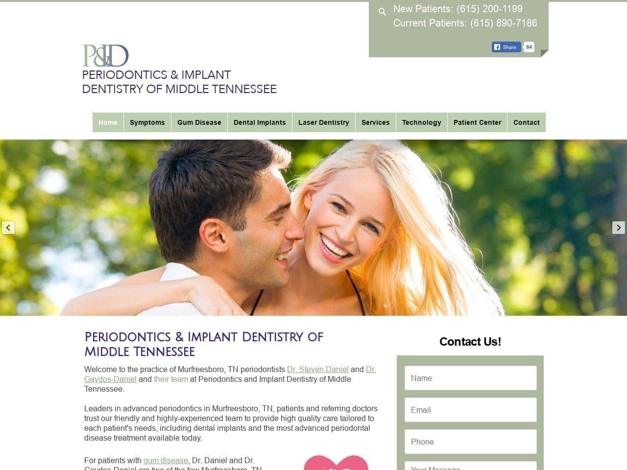 Periodontics & Implant Dentistry Of Middle Tenness Website Screenshot from middletennesseeperio.com