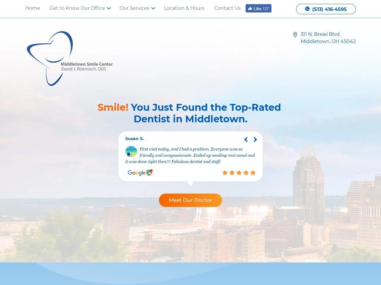 Middletown Smile Center Mark D. Phillips DDS Website Screenshot from middletownsmilecenter.com