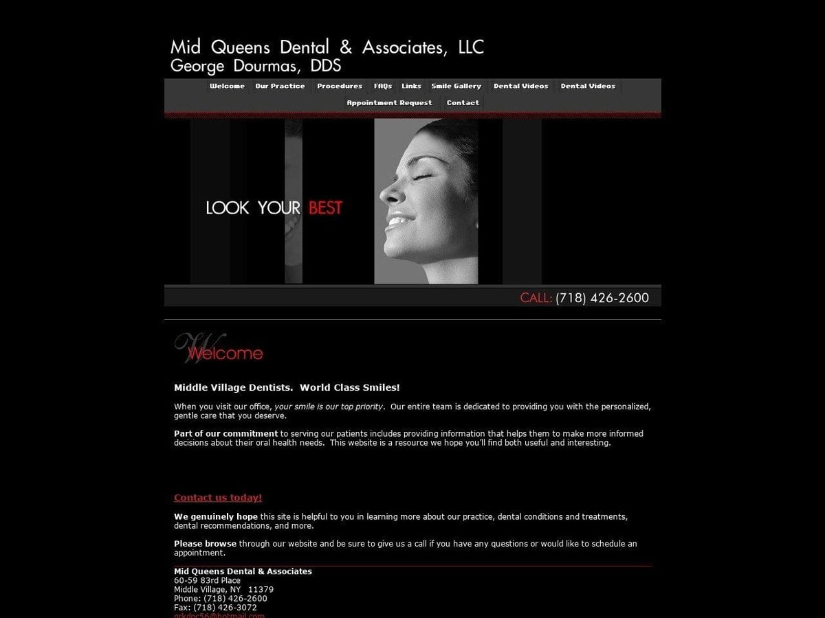 Midqueens Dental Website Screenshot from midqueensdental.com