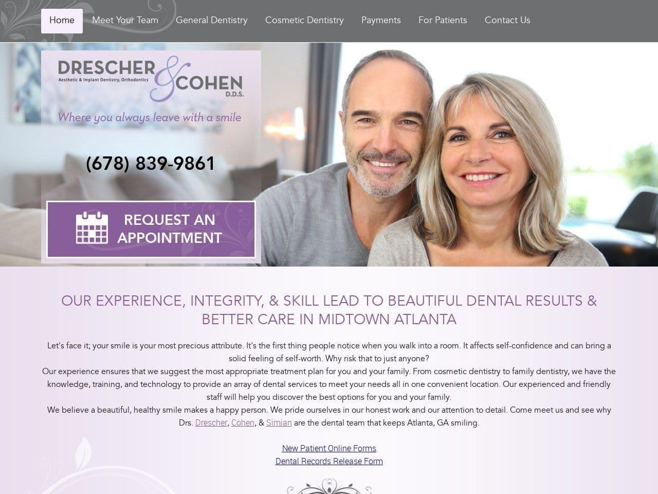 Dr. Solomon Cohen DDS Website Screenshot from midtownatlantadentists.com