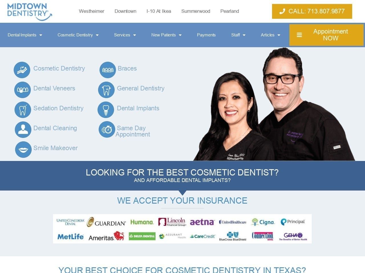 Midtown Dentistry Website Screenshot from midtowndentistry.com