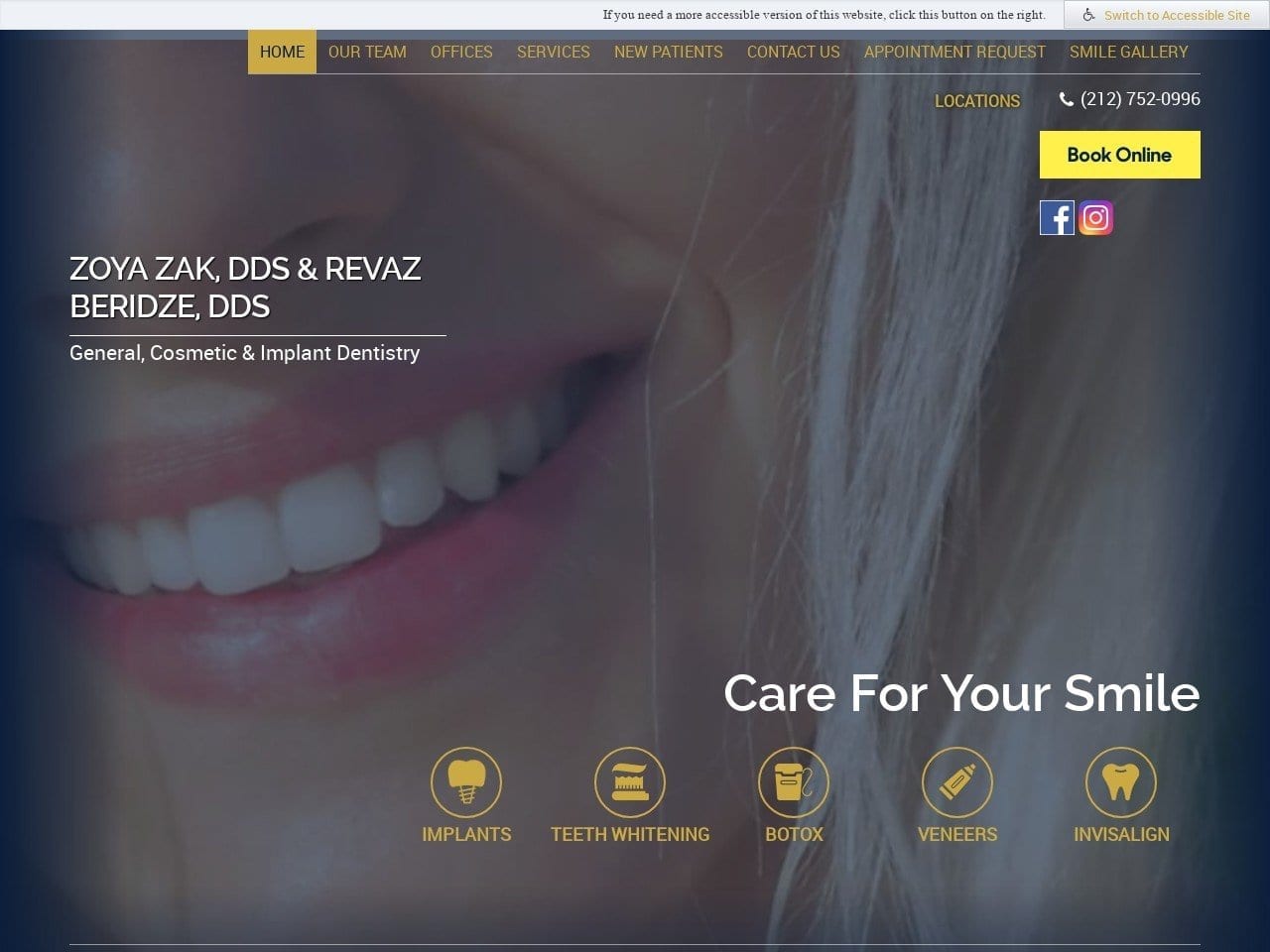 Dr. Revaz Beridze DDS Website Screenshot from midtownmanhattandentalgroup.com