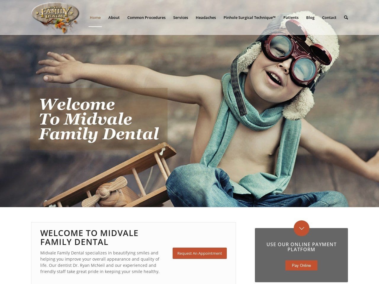 Midvale Family Dental Website Screenshot from midvalefamilydental.com