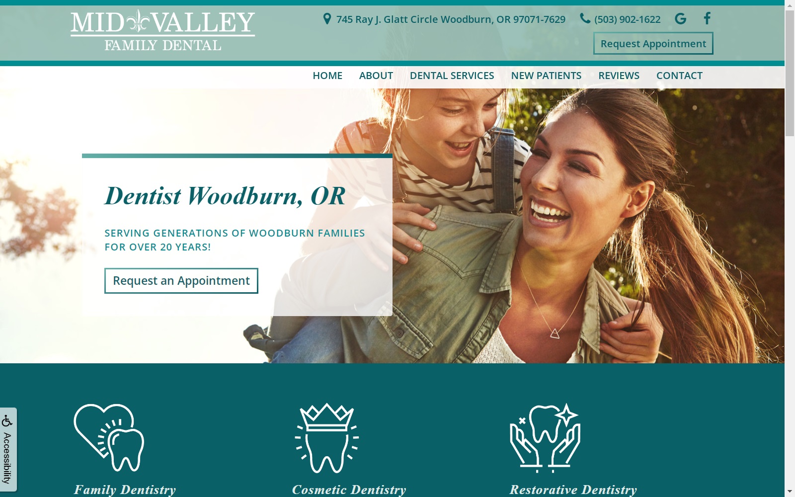 midvalleyfamilydental.com screenshot