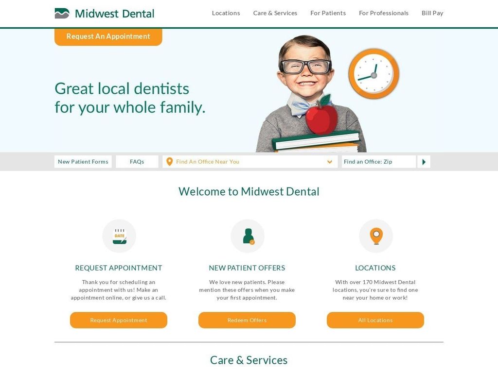 Midwest Website Screenshot from midwest-dental.com