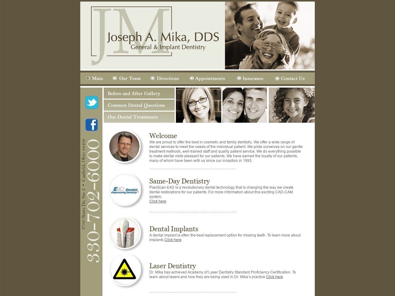 Mika Dental Website Screenshot from mikadental.com