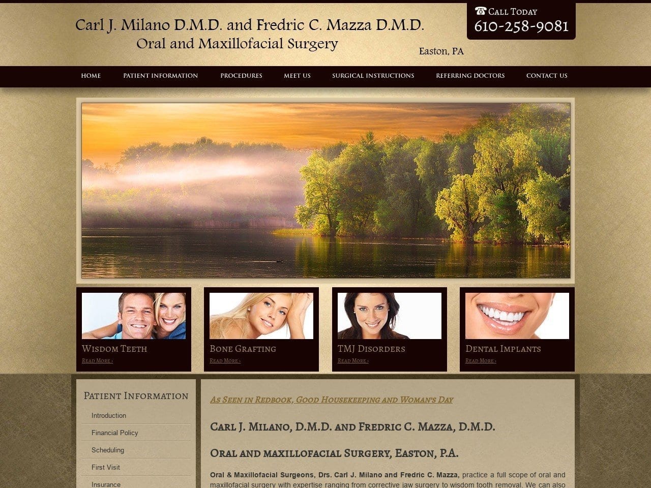 Carl J. Milano Dmd And Fredric C. Mazza Dmd Oral A Website Screenshot from milanoandmazzaoralsurgery.com