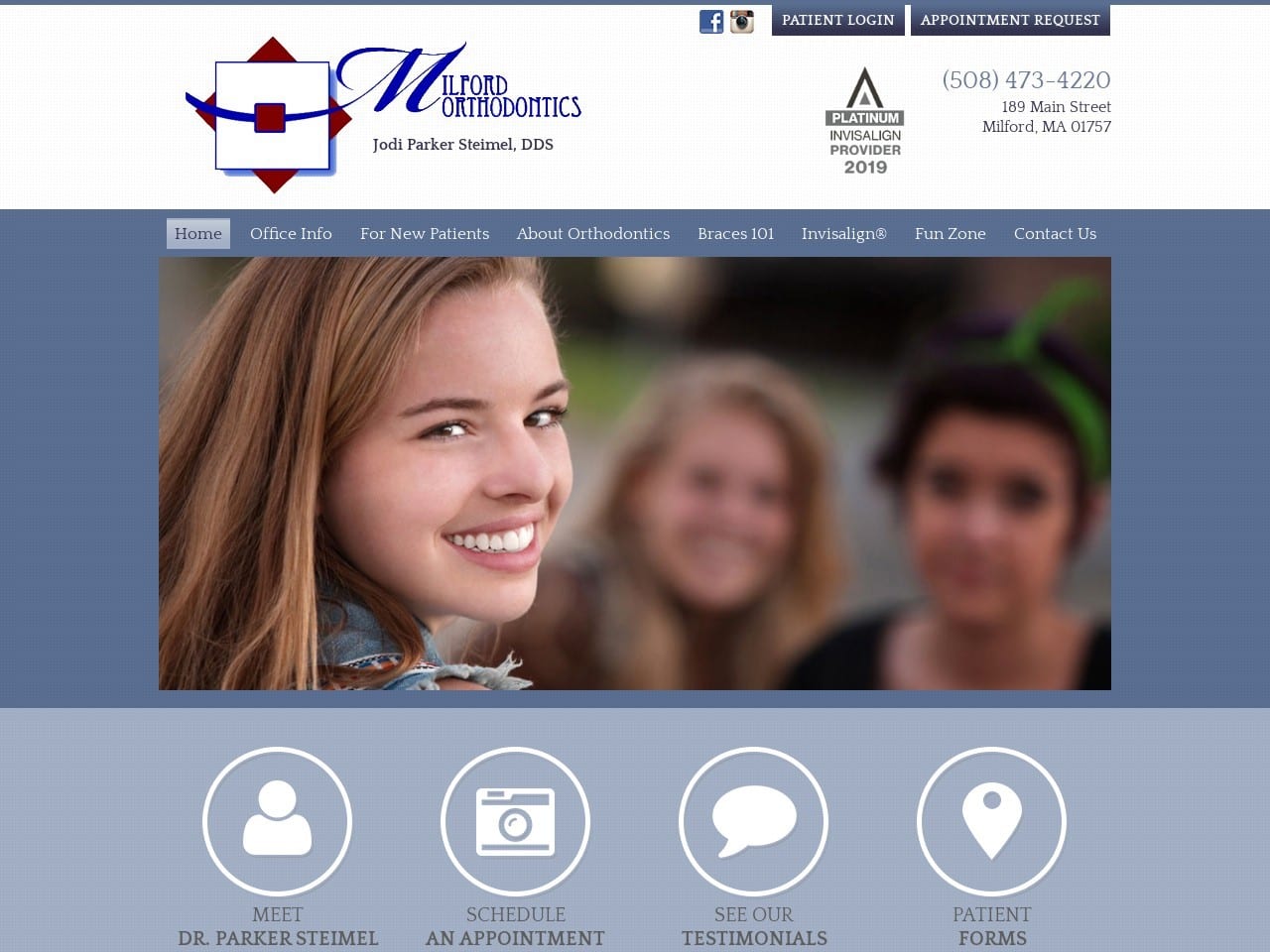 Milford Orthodontic Associates Website Screenshot from milfordorthodontics.com