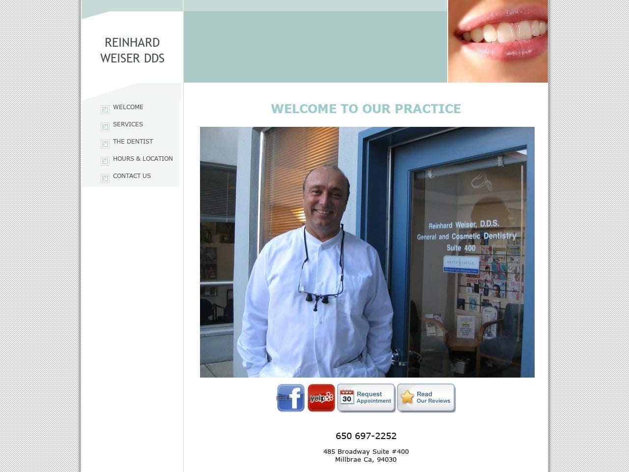 Weiser Reinhard DDS Website Screenshot from millbraedentist.com