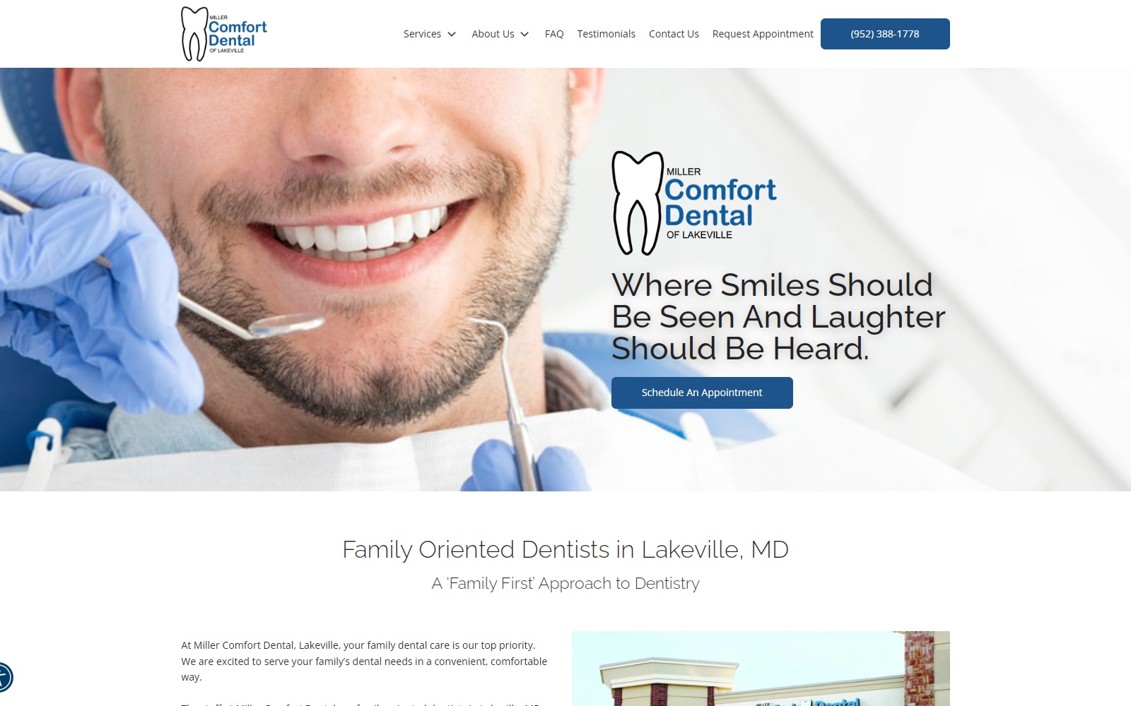 millercomfortdental.com screenshot