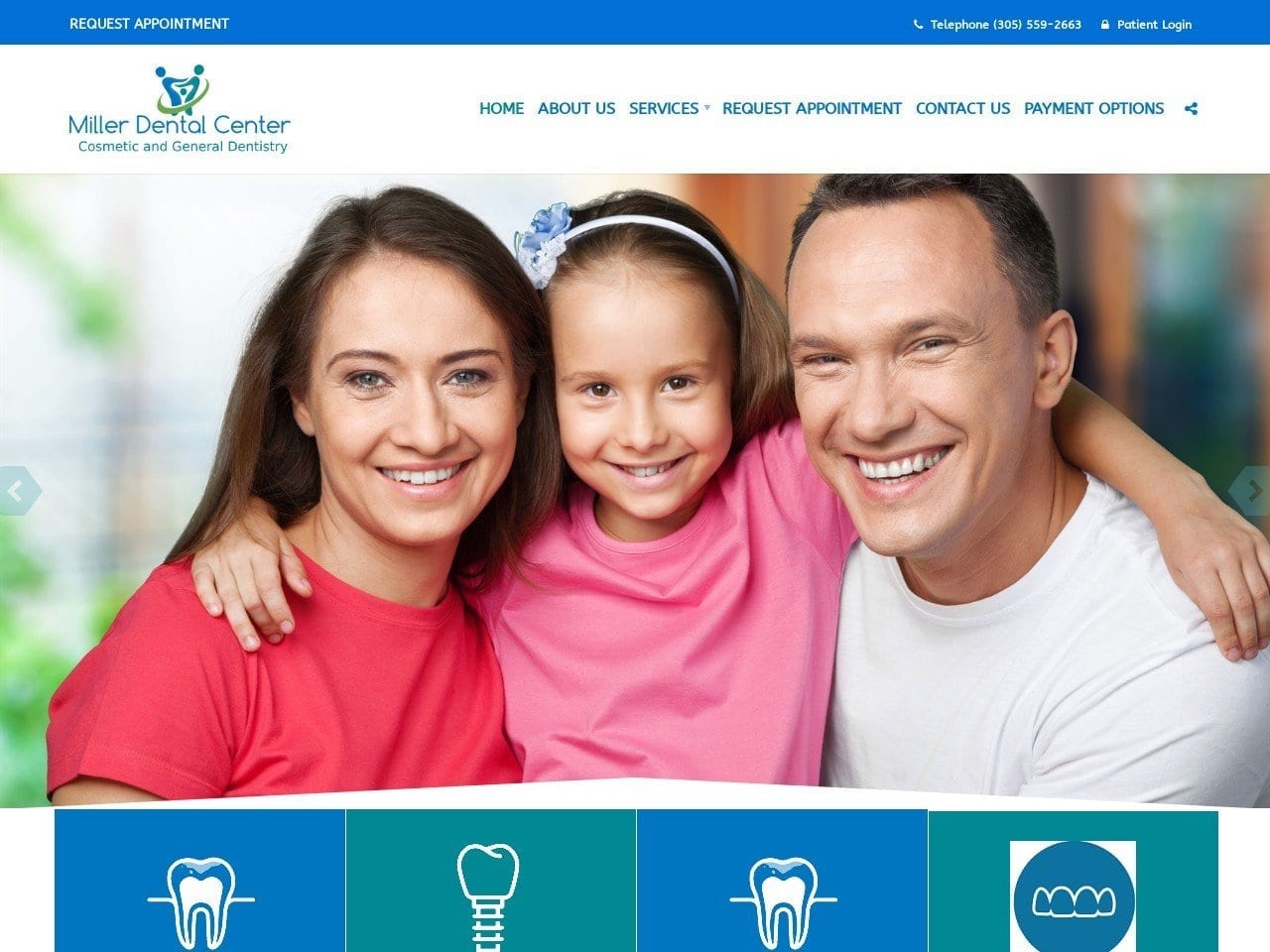 Miller Dental Center Website Screenshot from millerdentalcenter.net