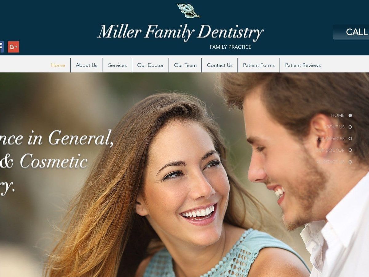 Miller Family Dentist Website Screenshot from millerfamilydentistryoc.com