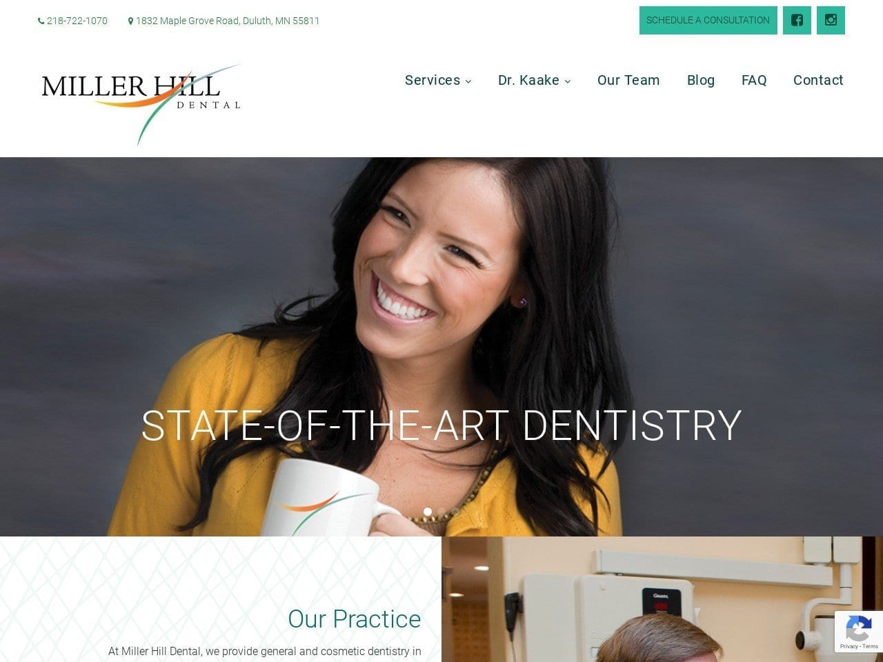 Miller Hill Dental Website Screenshot from millerhilldental.com