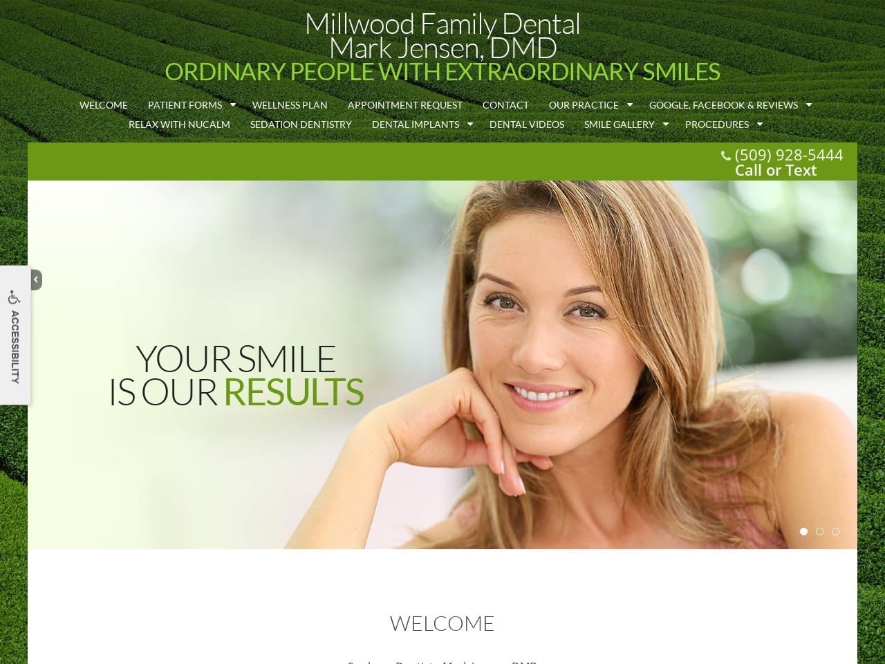 Millwood Family Dental Website Screenshot from millwoodfamilydental.com