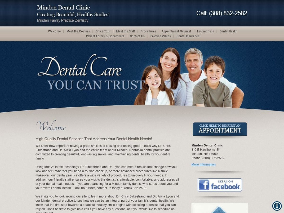 Minden Dental Clinic Website Screenshot from mindendentalclinic.com