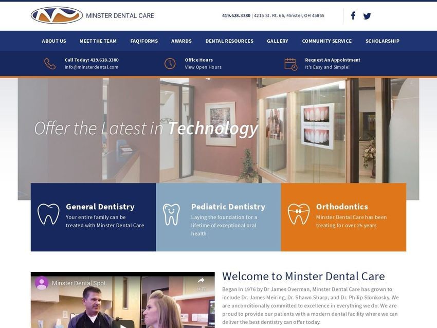 Minster Dental Center Website Screenshot from minsterdental.com