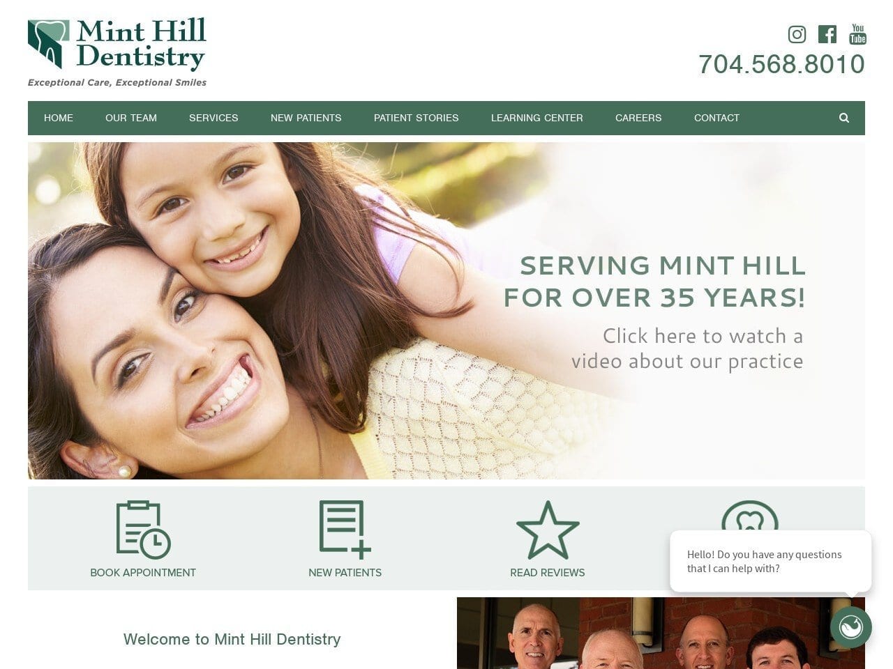 Minthill Dentistry Website Screenshot from minthilldentistry.com