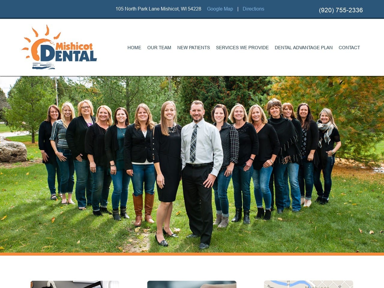 Mishicot Dental Website Screenshot from mishicotdental.com