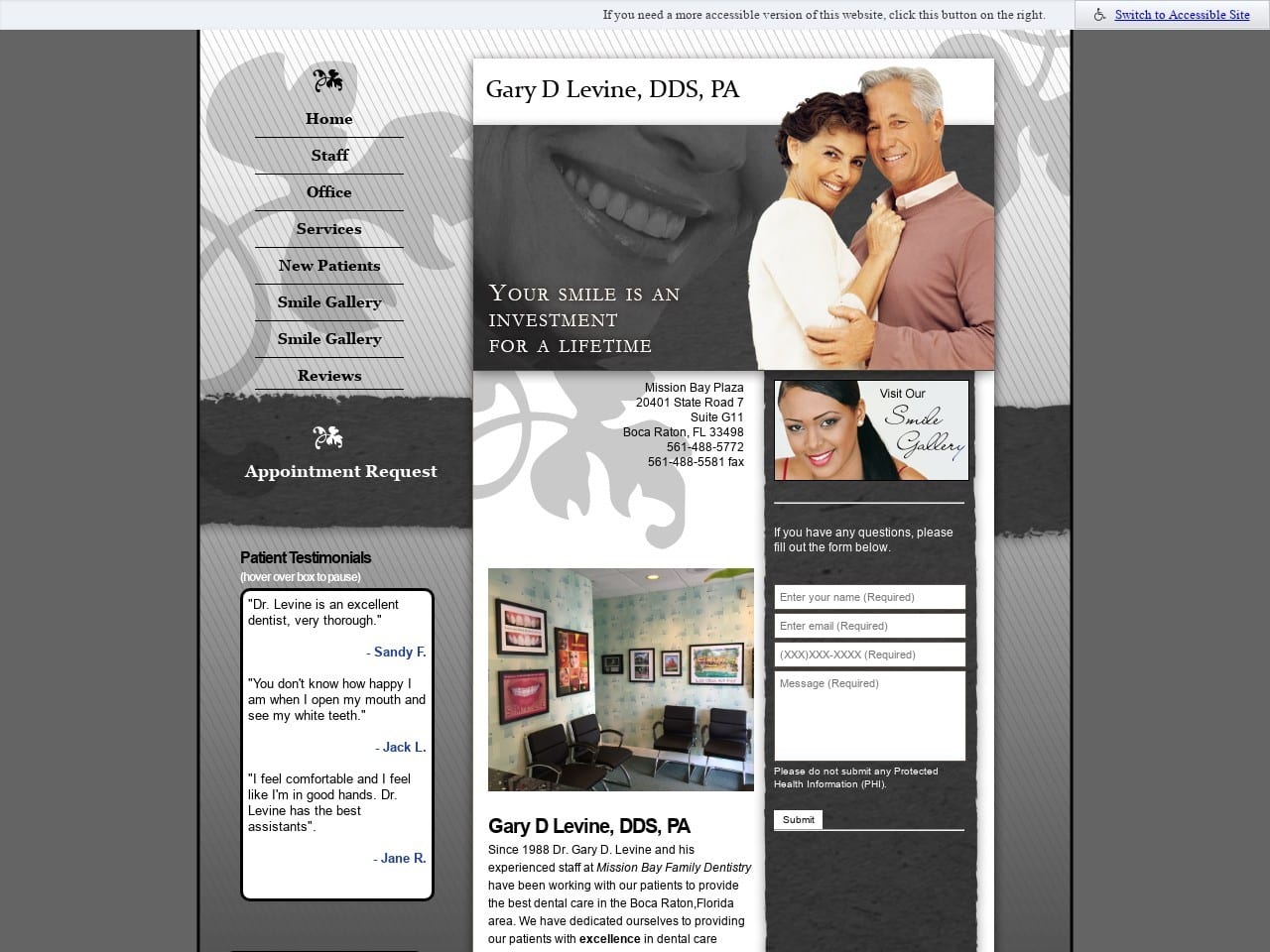 Mission Bay Family Dentist Website Screenshot from missionbaydentist.com