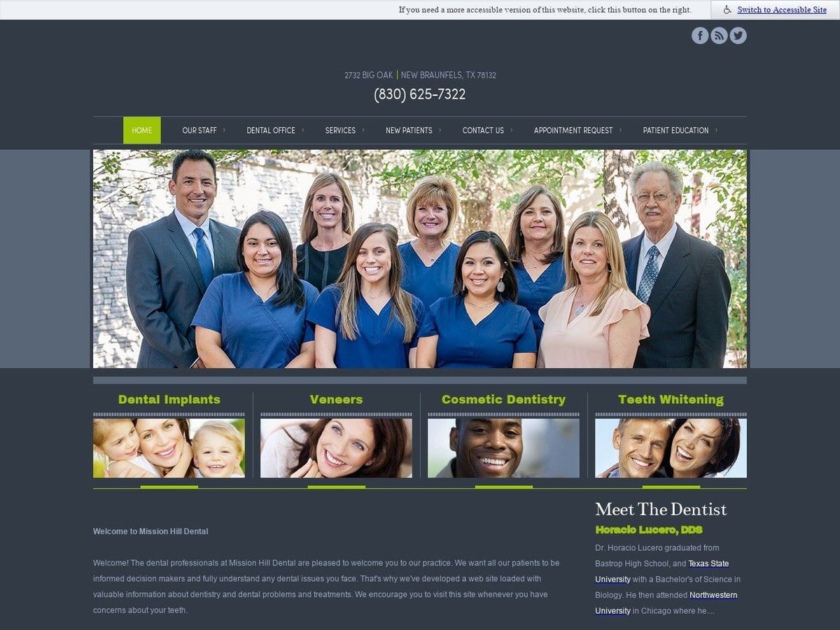 Mission Hill Dental Website Screenshot from missionhilldental.com