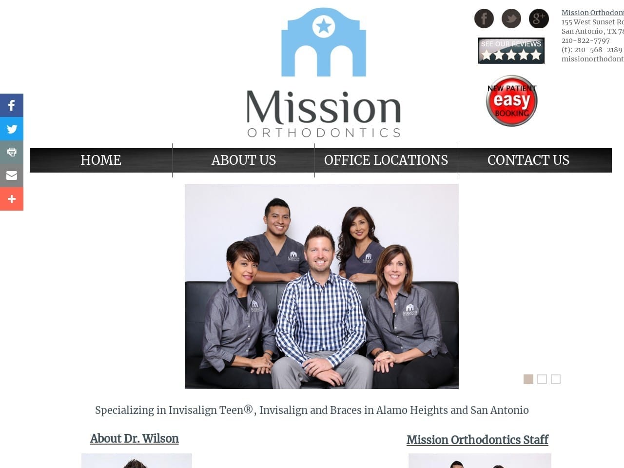 Mission Orthodontics Website Screenshot from missionorthodontics.com