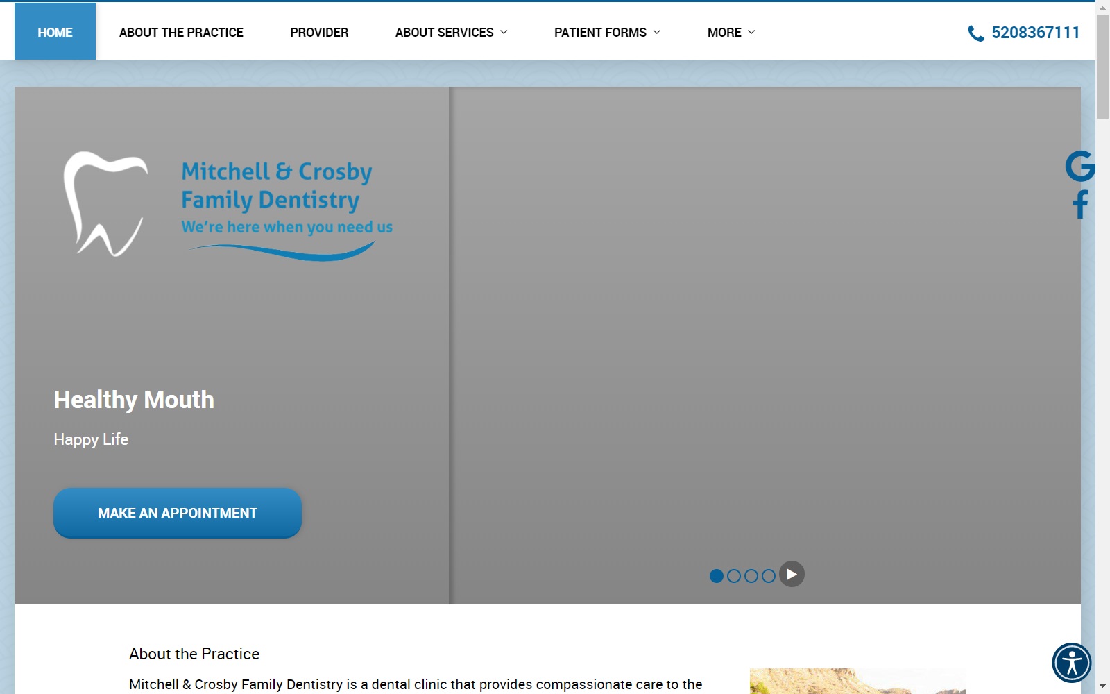 mitchellandcrosbydental.com screenshot