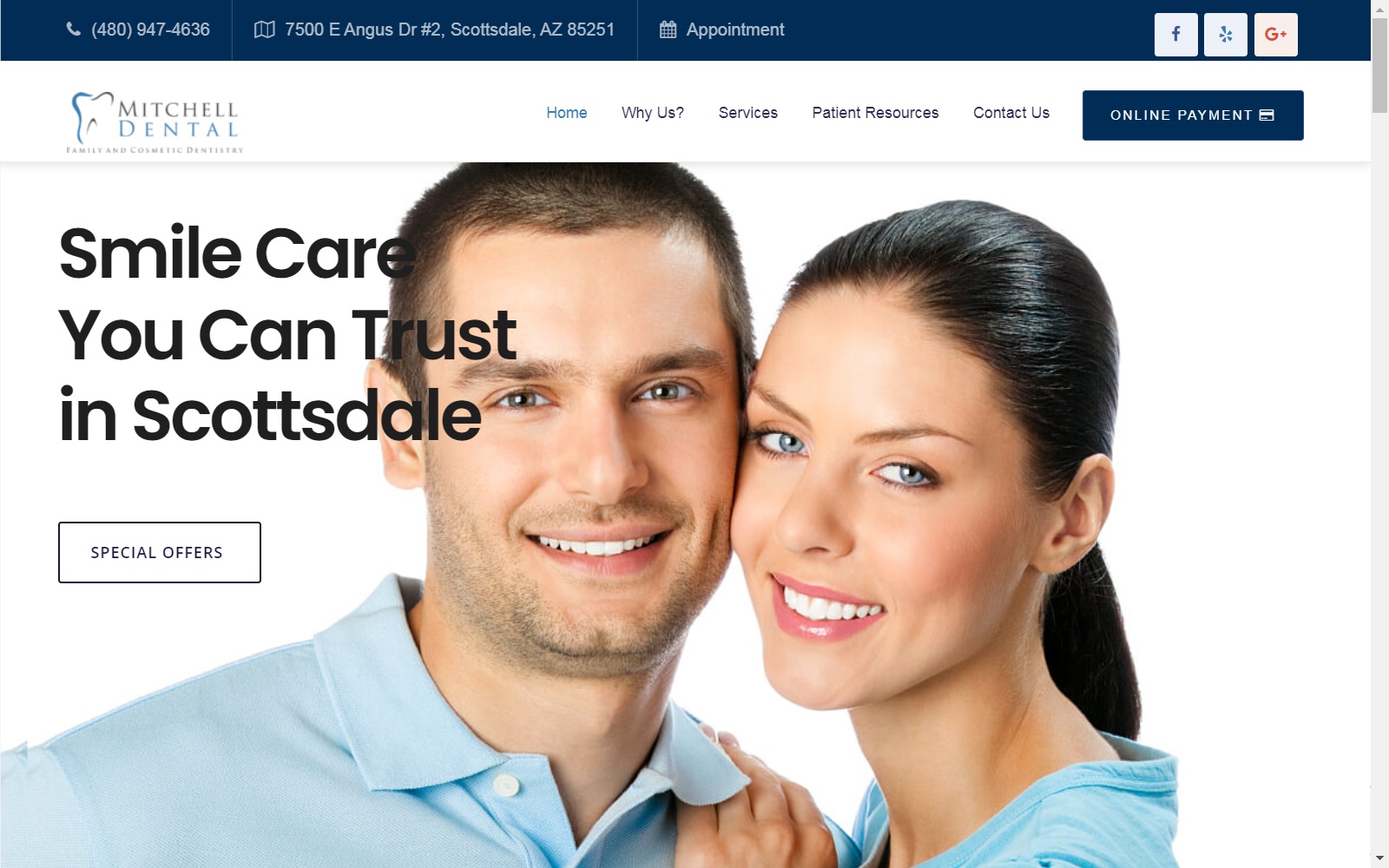 mitchelldentalaz.com screenshot