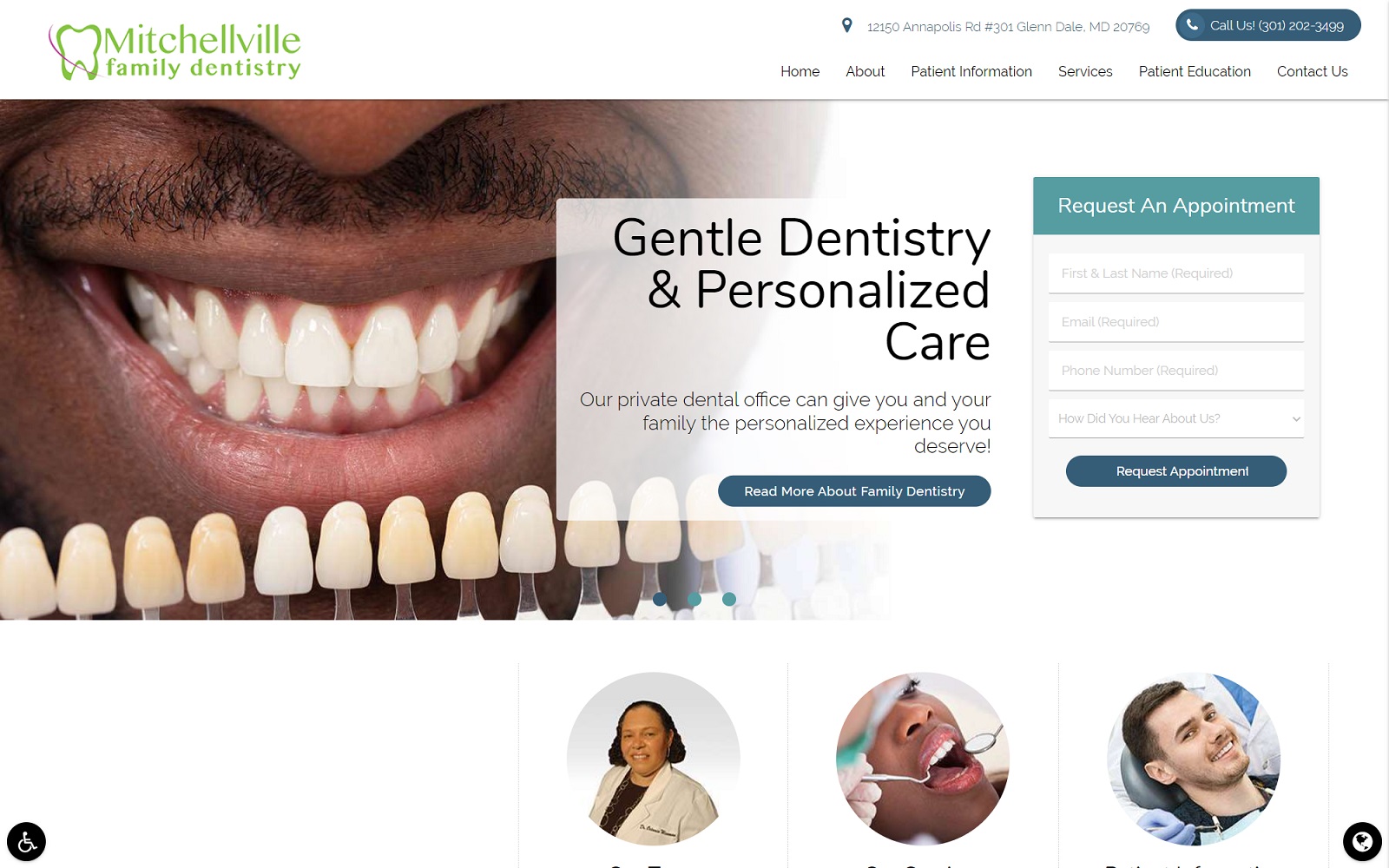 mitchellvillefamilydentistry.com screenshot