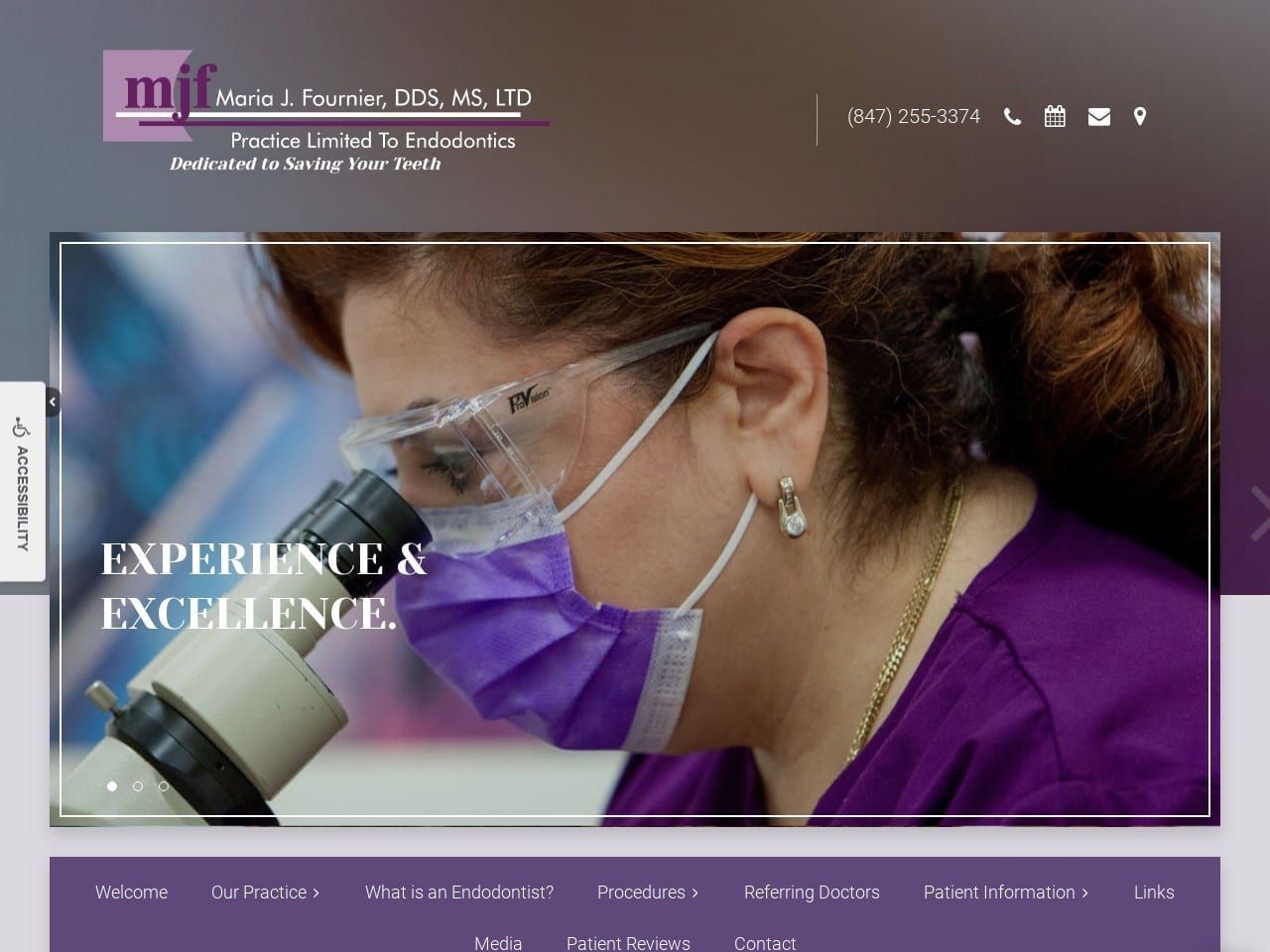 Maria J Fournier Dentist Website Screenshot from mjfournier.com