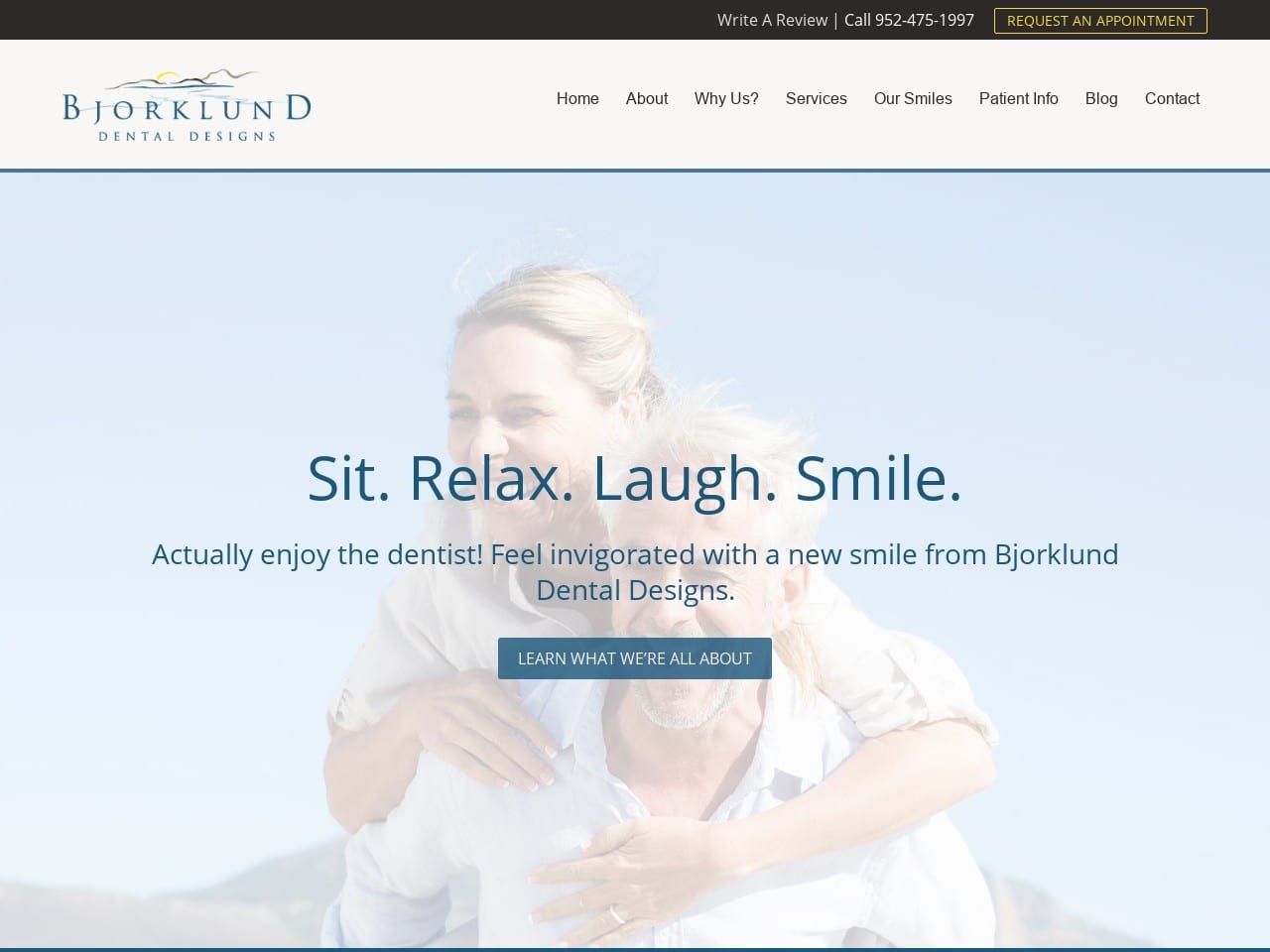 Bjorklund Dental Designs Website Screenshot from mnsmiles.com