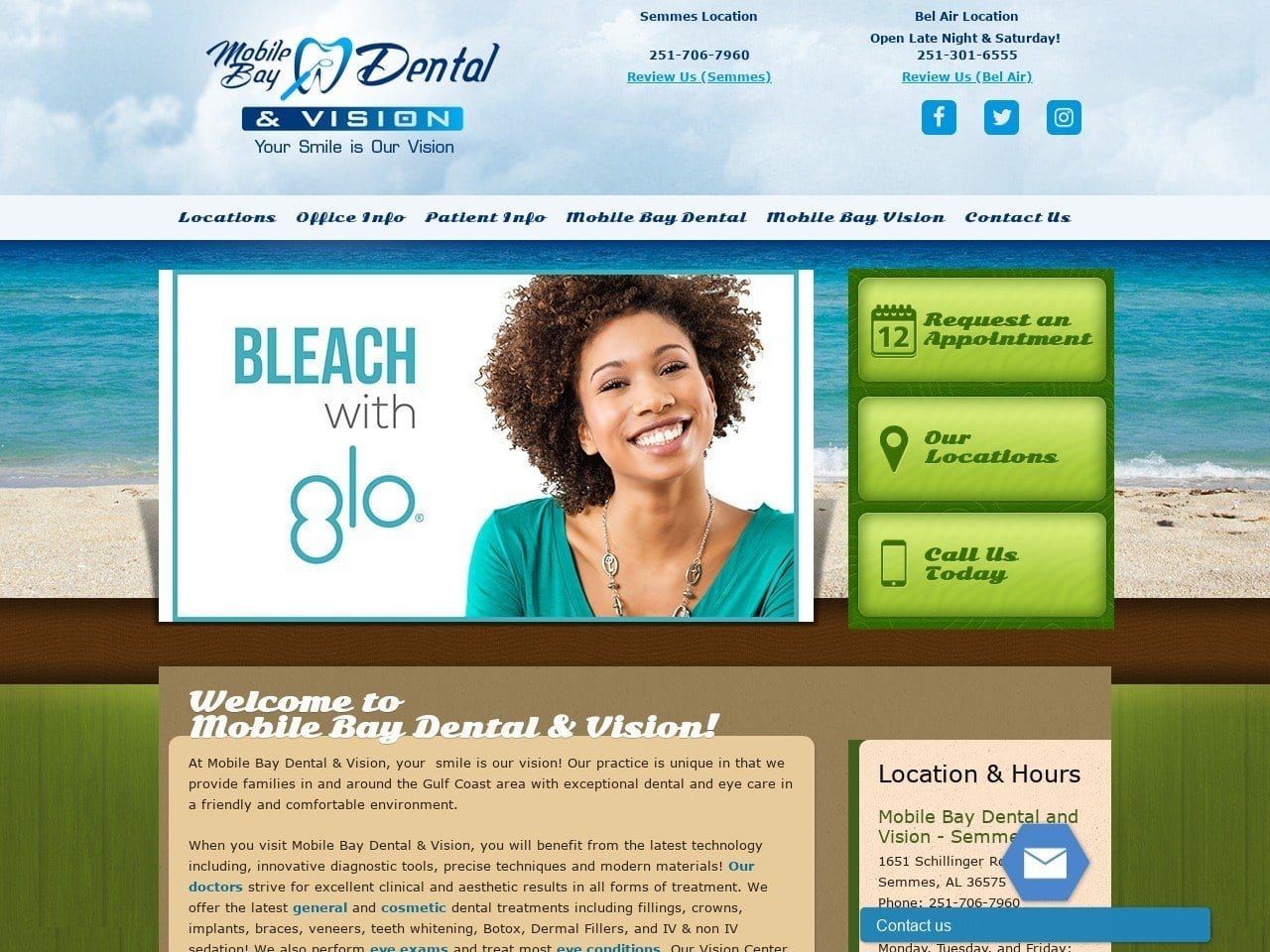 Mobile Bay Dental Hankinson Lance C DDS Website Screenshot from mobilebaydental.com