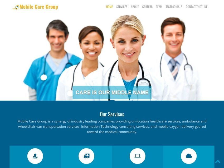 Mobile Care Group Website Screenshot from mobilecaregroup.com